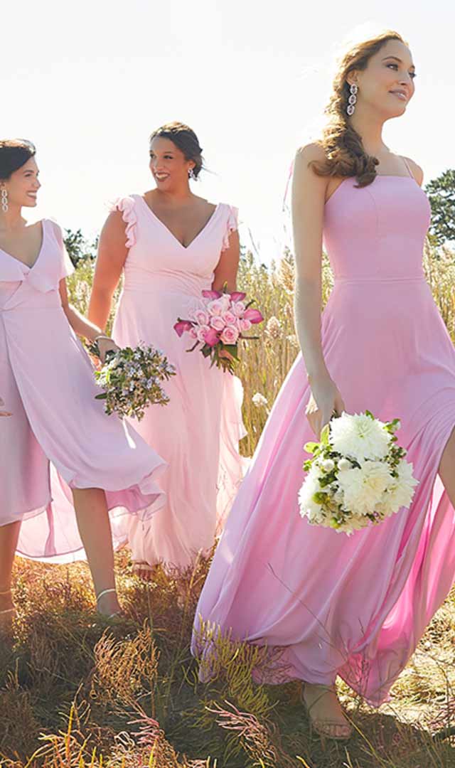 Model wearing a Bridesmaids dress