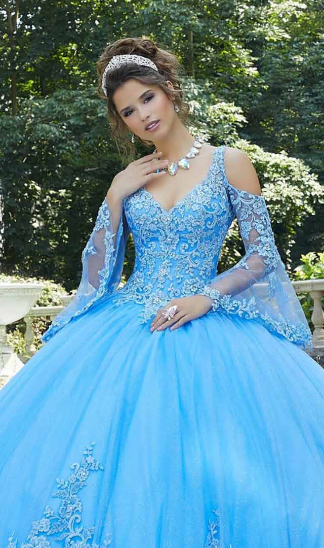 Model wearing a Quinceañera dress