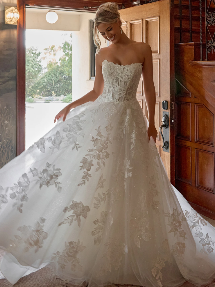 Model wearing an Essense of Australia dress