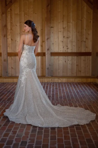 Essense of Australia Style #D3486 #10 (IC-RUM) Ivory Lace and Champagne Silver Shimmer Tulle over Rum Gown thumbnail