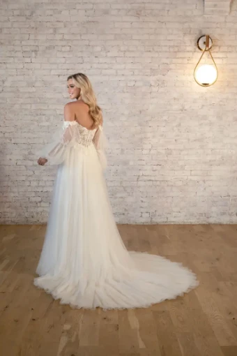 Stella York Style #7573 #10 (IV-BC) Ivory Lace Tulle and Regal Organza over Biscotti Gown thumbnail