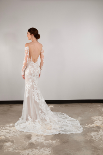 Essense of Australia Style #D3961 #9 (IVRM-PL) Ivory Lace & Tulle over Rum Gown w Porcelain Tulle Illusion thumbnail