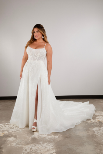 Essense of Australia Style #D3812 #11 (IV-IV) IVORY LACE TULLE & REGAL ORGANZA OVER IVORY GOWN thumbnail