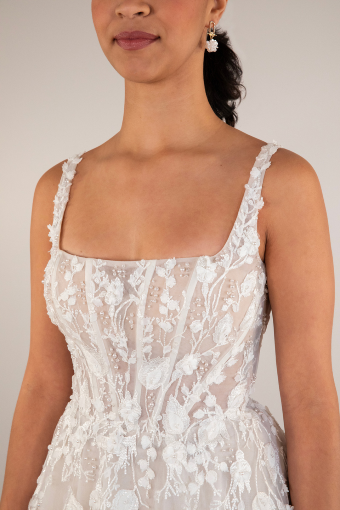 Essense of Australia Style #D4030 #12 (IV-RUM) IVORY LACE TULLE AND ROYAL ORGANZA OVER RUM GOWN thumbnail