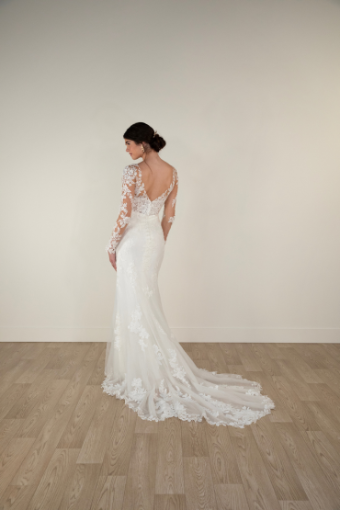 Stella York Style #7867 #11 (IVAL-PL) IVORY LACE & TULLE OVER ALMOND GWN W PORCELAIN TULLE ILLUSION thumbnail