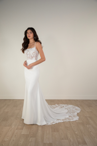 Stella York Style #7868 #9 (IV-PI) IVORY LACE OVER PURE IVORY GOWN thumbnail