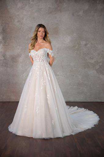 Essense of Australia Style #D4047 #7 (IV-BC) Ivory Lace and Tulle over Biscotti Gown thumbnail