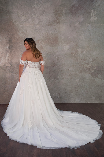 Essense of Australia Style #D4047 #11 (IV-BC) Ivory Lace and Tulle over Biscotti Gown thumbnail