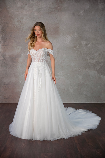 Essense of Australia Style #D4047 #9 (IV-BC) Ivory Lace and Tulle over Biscotti Gown thumbnail