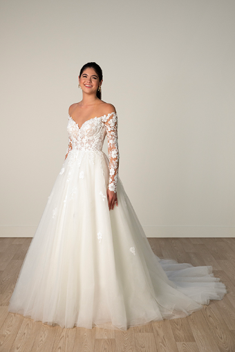 Stella York Style #8012 #8 (IVBC-PL) IVR LACE TULLE & REGAL ORGANZA OV BSC GOWN W PLN TULLE ILLUS thumbnail