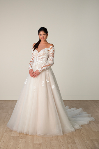 Stella York Style #8012 #10 (IVBC-PL) IVR LACE TULLE & REGAL ORGANZA OV BSC GOWN W PLN TULLE ILLUS thumbnail