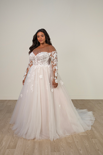 Stella York Style #8012 #11 (IVBC-PL) IVR LACE TULLE & REGAL ORGANZA OV BSC GOWN W PLN TULLE ILLUS thumbnail