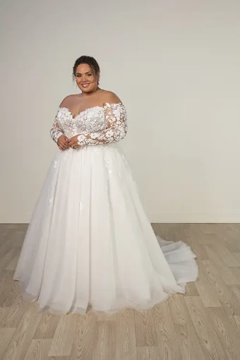 Stella York Style #8012 #13 (IVBC-PL) IVR LACE TULLE & REGAL ORGANZA OV BSC GOWN W PLN TULLE ILLUS thumbnail