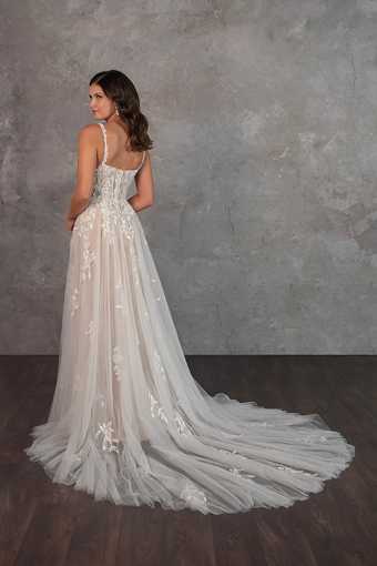 Essense of Australia Style #D4258 #8 (IVRM-PL) IVR LACE & TULLE OVER RUM GOWN W PORCELAIN TULLE ILLUSION thumbnail