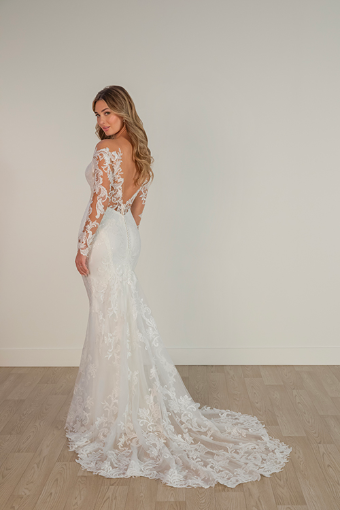 Stella York Style #SY8162 #1 (IVLN-PL) IVORY LACE & TULLE OVER LINEN GOWN W PORCELAIN TULLE ILLUSION thumbnail