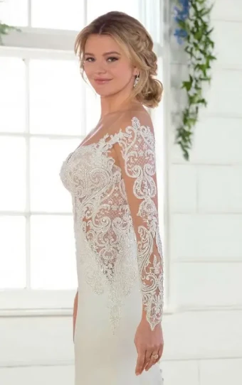 Essense of Australia Style #D2488 #8 Ivory/Silver/Ivory thumbnail